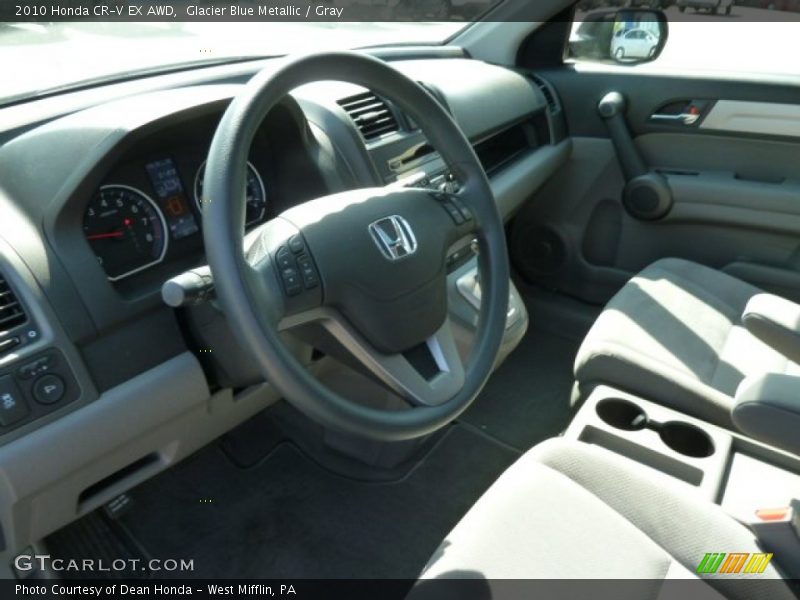 Glacier Blue Metallic / Gray 2010 Honda CR-V EX AWD
