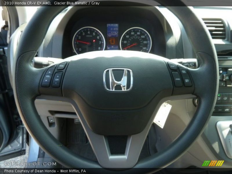 Glacier Blue Metallic / Gray 2010 Honda CR-V EX AWD