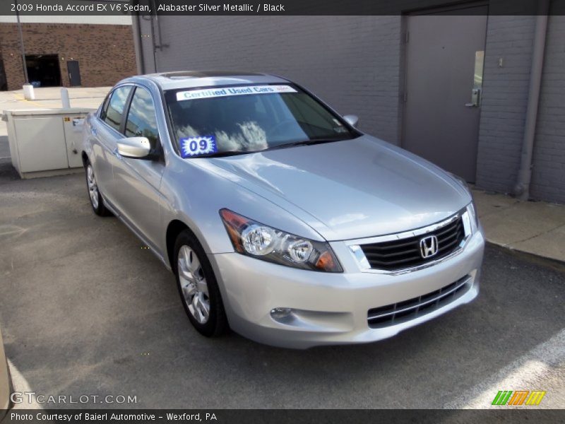 Alabaster Silver Metallic / Black 2009 Honda Accord EX V6 Sedan