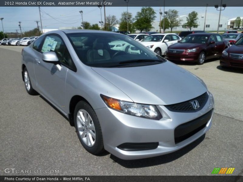 Alabaster Silver Metallic / Gray 2012 Honda Civic EX Coupe