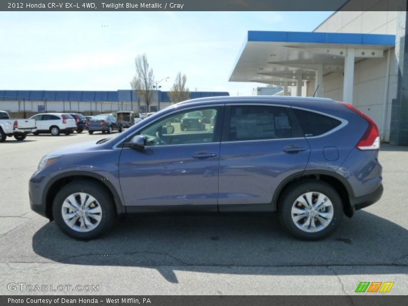 Twilight Blue Metallic / Gray 2012 Honda CR-V EX-L 4WD