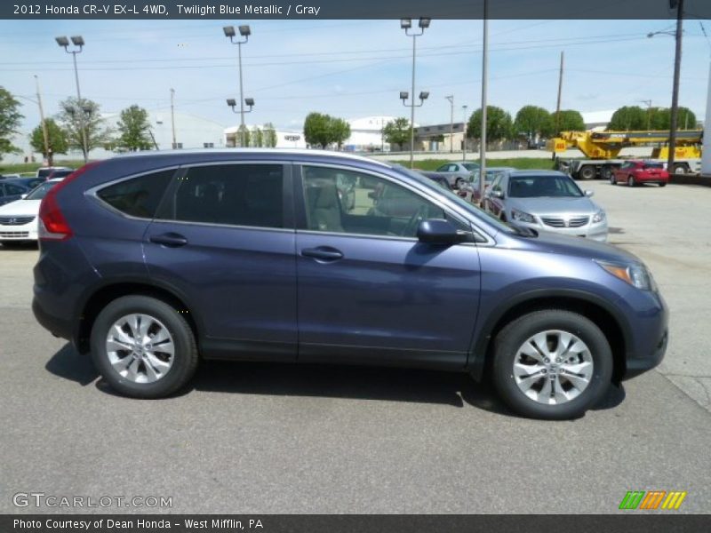 Twilight Blue Metallic / Gray 2012 Honda CR-V EX-L 4WD