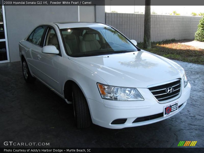 Powder White Pearl / Camel 2009 Hyundai Sonata GLS V6