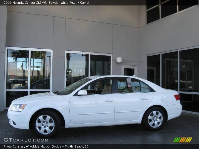 Powder White Pearl / Camel 2009 Hyundai Sonata GLS V6