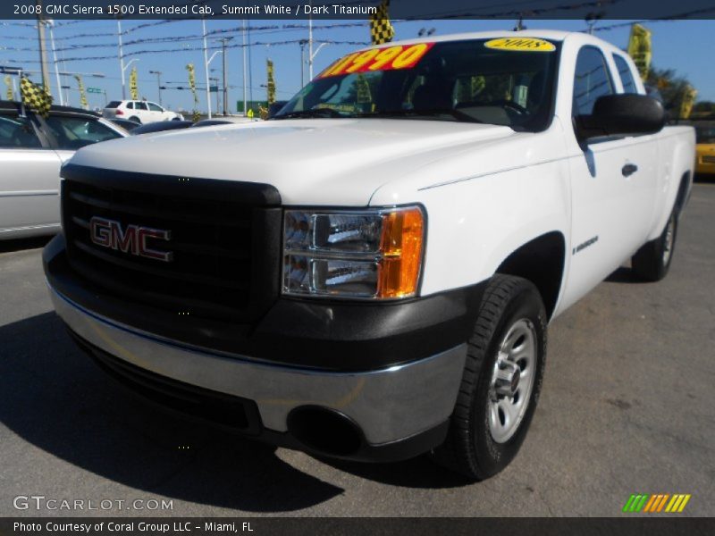 Summit White / Dark Titanium 2008 GMC Sierra 1500 Extended Cab