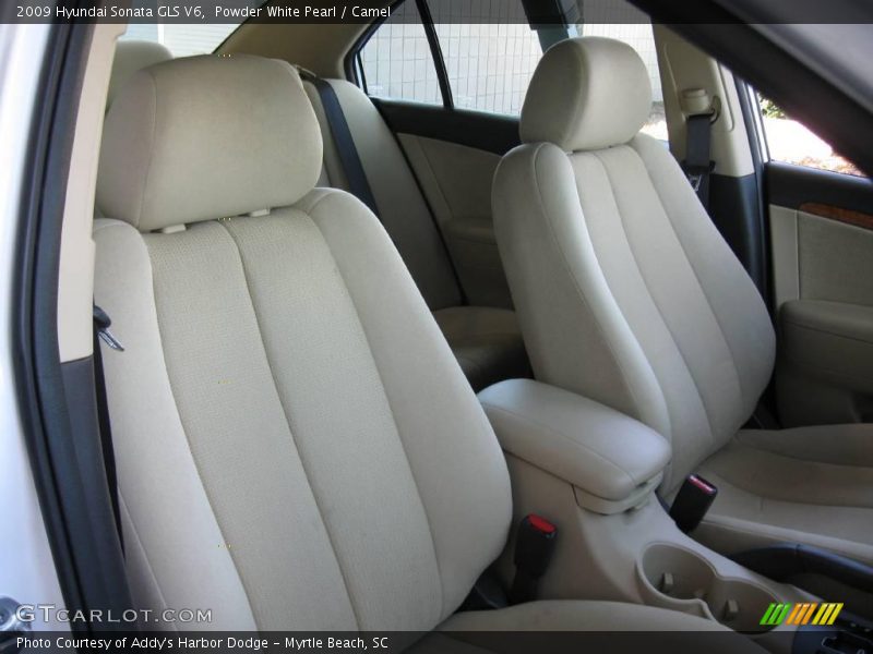 Powder White Pearl / Camel 2009 Hyundai Sonata GLS V6