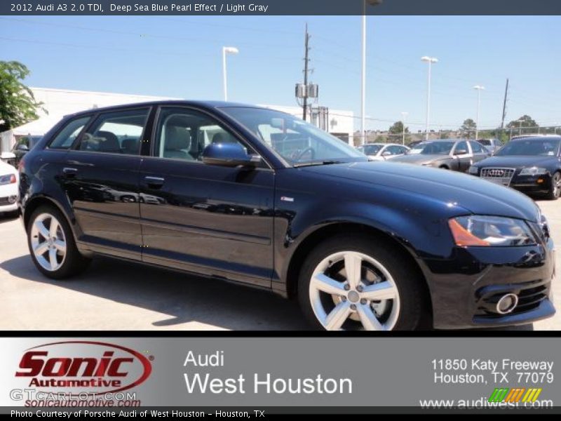 Deep Sea Blue Pearl Effect / Light Gray 2012 Audi A3 2.0 TDI