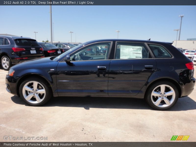 Deep Sea Blue Pearl Effect / Light Gray 2012 Audi A3 2.0 TDI