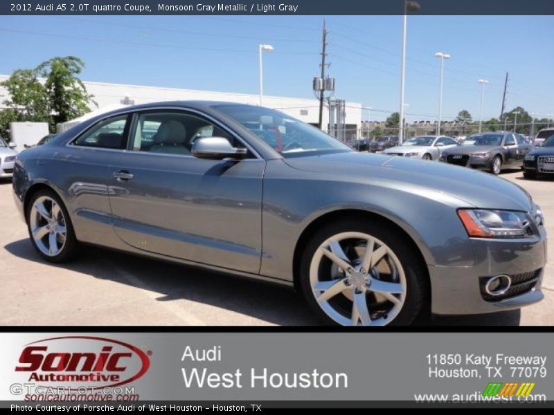 Monsoon Gray Metallic / Light Gray 2012 Audi A5 2.0T quattro Coupe