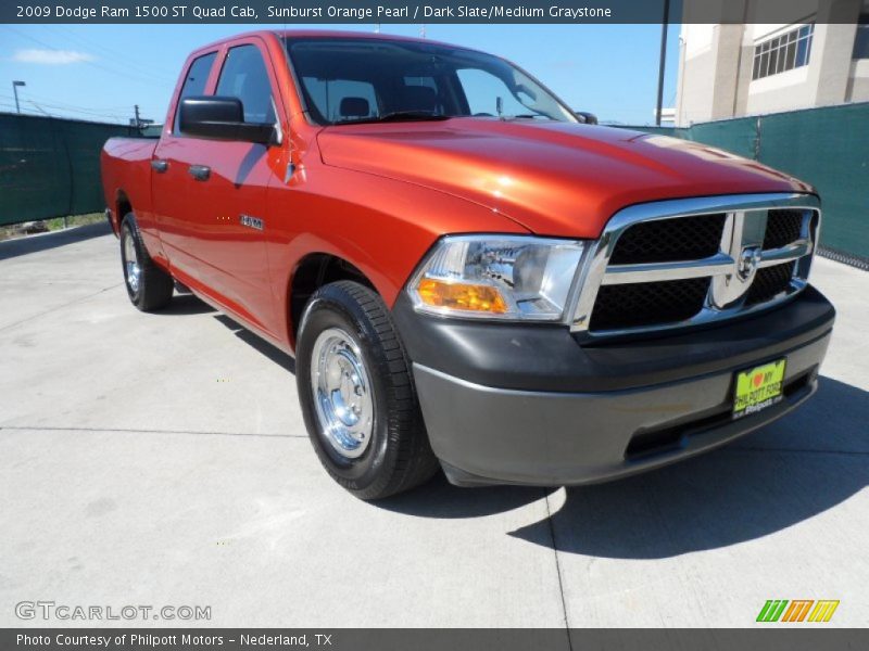 Sunburst Orange Pearl / Dark Slate/Medium Graystone 2009 Dodge Ram 1500 ST Quad Cab