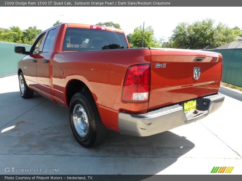 Sunburst Orange Pearl / Dark Slate/Medium Graystone 2009 Dodge Ram 1500 ST Quad Cab