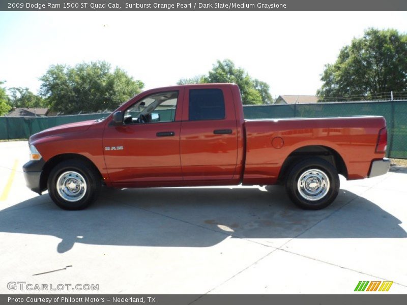 Sunburst Orange Pearl / Dark Slate/Medium Graystone 2009 Dodge Ram 1500 ST Quad Cab