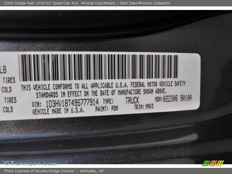 Mineral Gray Metallic / Dark Slate/Medium Graystone 2009 Dodge Ram 1500 SLT Quad Cab 4x4