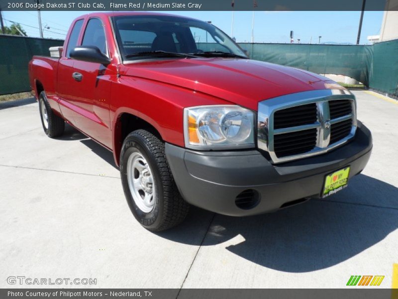 Flame Red / Medium Slate Gray 2006 Dodge Dakota ST Club Cab