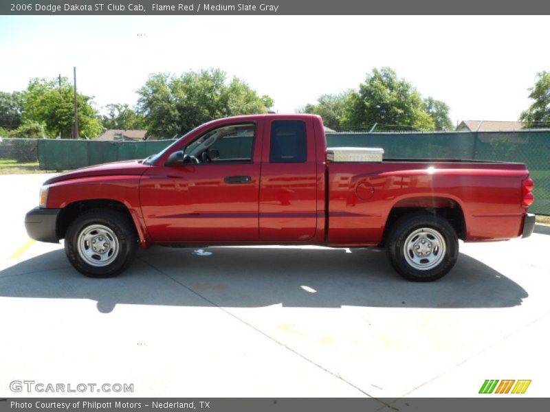 Flame Red / Medium Slate Gray 2006 Dodge Dakota ST Club Cab