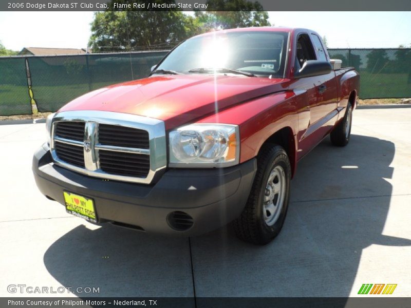 Flame Red / Medium Slate Gray 2006 Dodge Dakota ST Club Cab