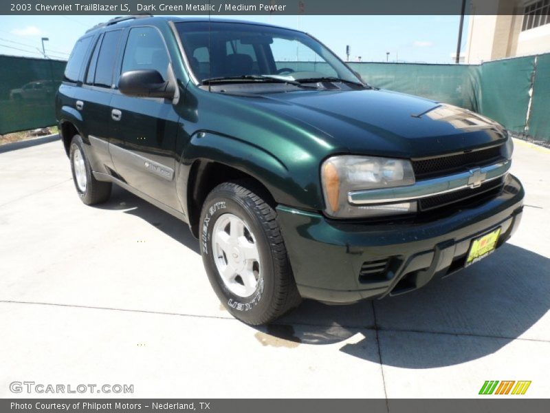 Dark Green Metallic / Medium Pewter 2003 Chevrolet TrailBlazer LS