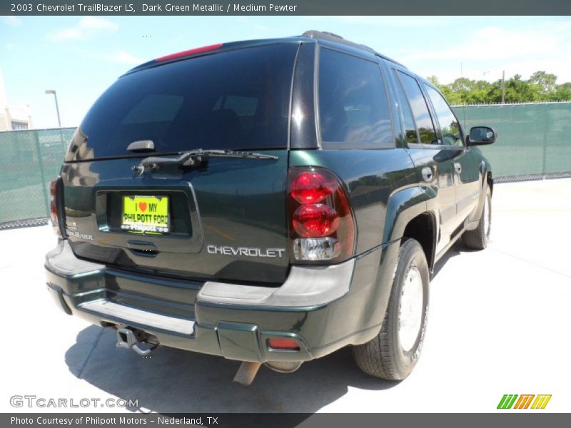 Dark Green Metallic / Medium Pewter 2003 Chevrolet TrailBlazer LS