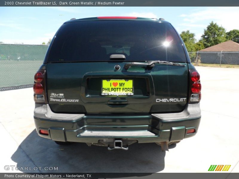 Dark Green Metallic / Medium Pewter 2003 Chevrolet TrailBlazer LS