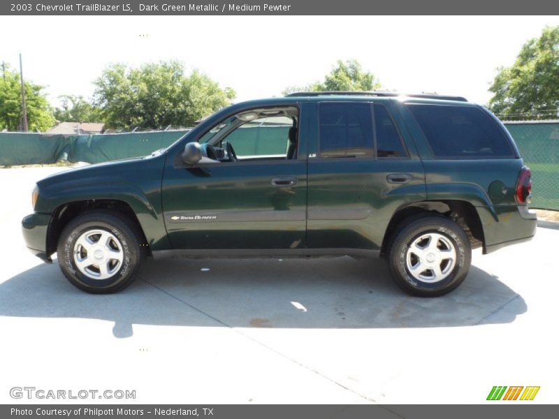 Dark Green Metallic / Medium Pewter 2003 Chevrolet TrailBlazer LS
