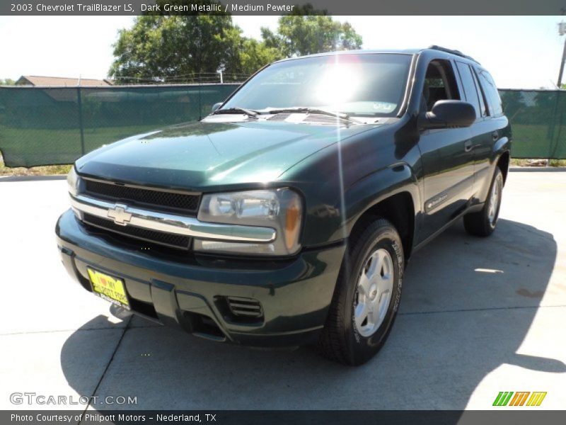 Dark Green Metallic / Medium Pewter 2003 Chevrolet TrailBlazer LS