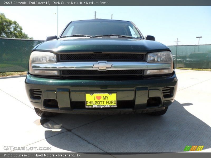Dark Green Metallic / Medium Pewter 2003 Chevrolet TrailBlazer LS