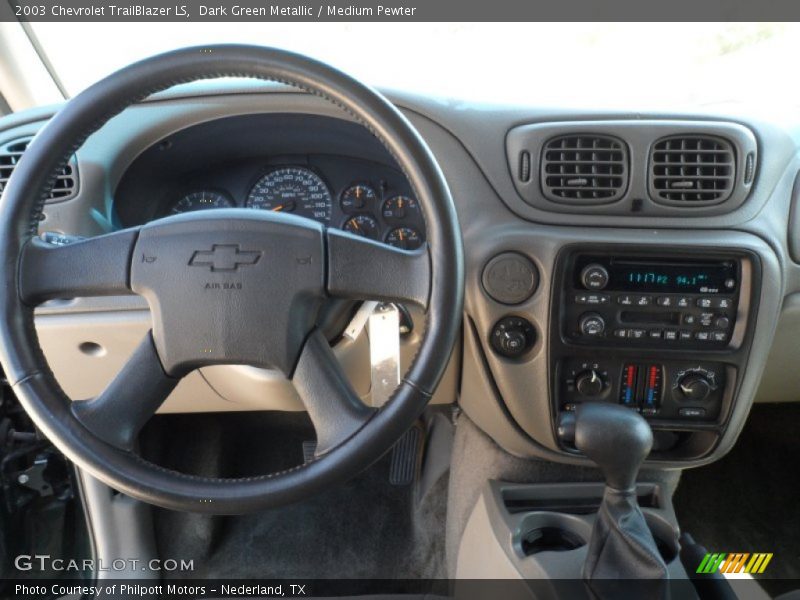 Dark Green Metallic / Medium Pewter 2003 Chevrolet TrailBlazer LS