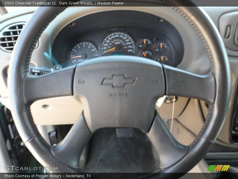 Dark Green Metallic / Medium Pewter 2003 Chevrolet TrailBlazer LS