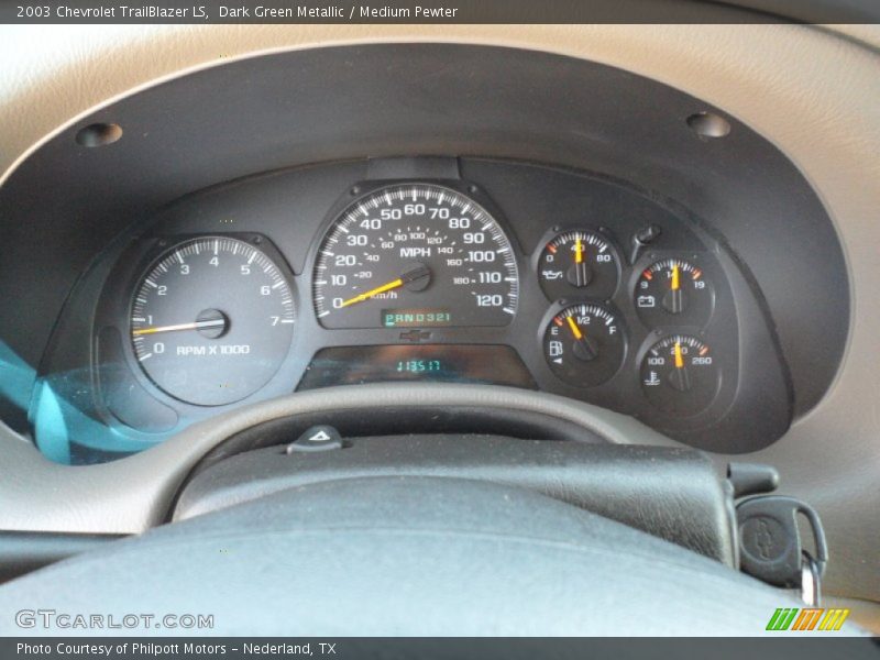 Dark Green Metallic / Medium Pewter 2003 Chevrolet TrailBlazer LS