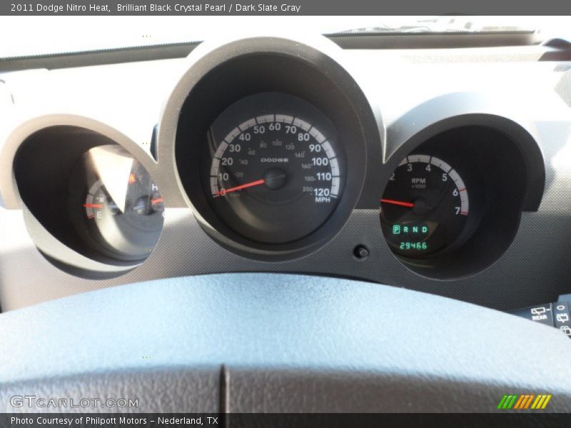Brilliant Black Crystal Pearl / Dark Slate Gray 2011 Dodge Nitro Heat