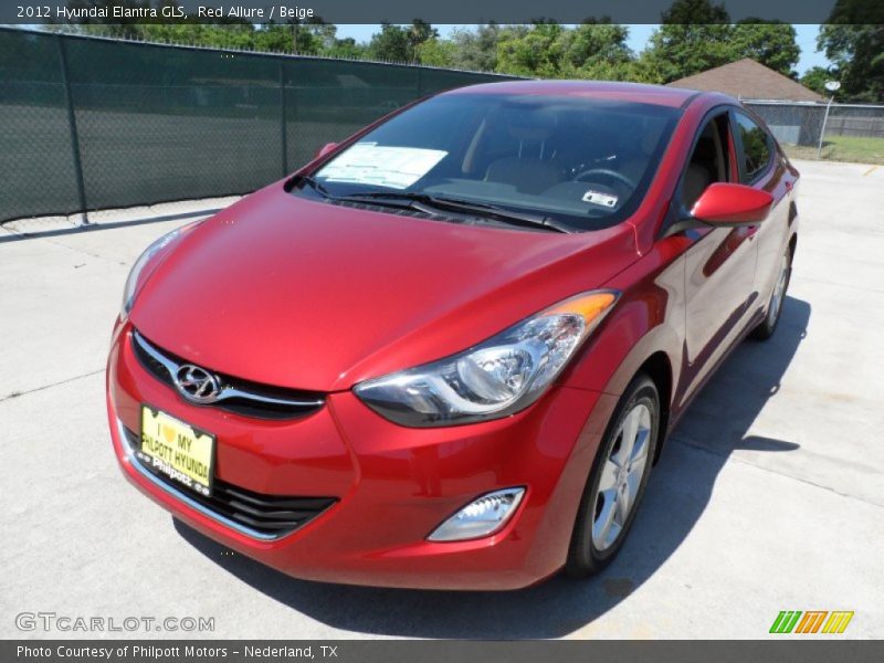 Red Allure / Beige 2012 Hyundai Elantra GLS
