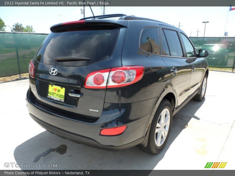 Pacific Blue Pearl / Beige 2012 Hyundai Santa Fe Limited V6
