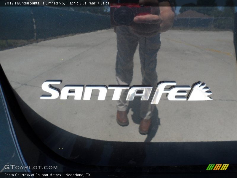 Pacific Blue Pearl / Beige 2012 Hyundai Santa Fe Limited V6
