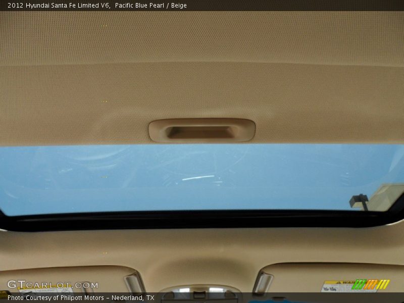 Pacific Blue Pearl / Beige 2012 Hyundai Santa Fe Limited V6