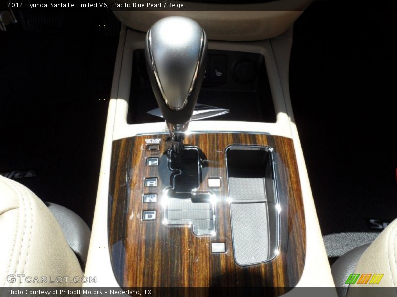 Pacific Blue Pearl / Beige 2012 Hyundai Santa Fe Limited V6