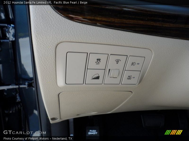 Pacific Blue Pearl / Beige 2012 Hyundai Santa Fe Limited V6