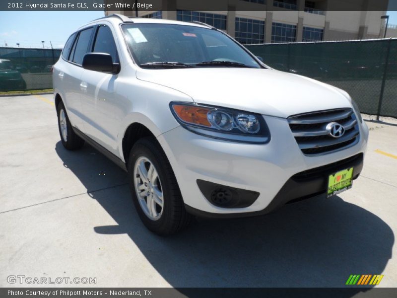 Glacier White / Beige 2012 Hyundai Santa Fe GLS