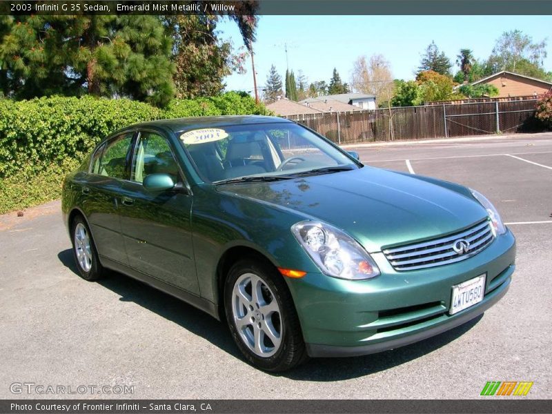 Emerald Mist Metallic / Willow 2003 Infiniti G 35 Sedan