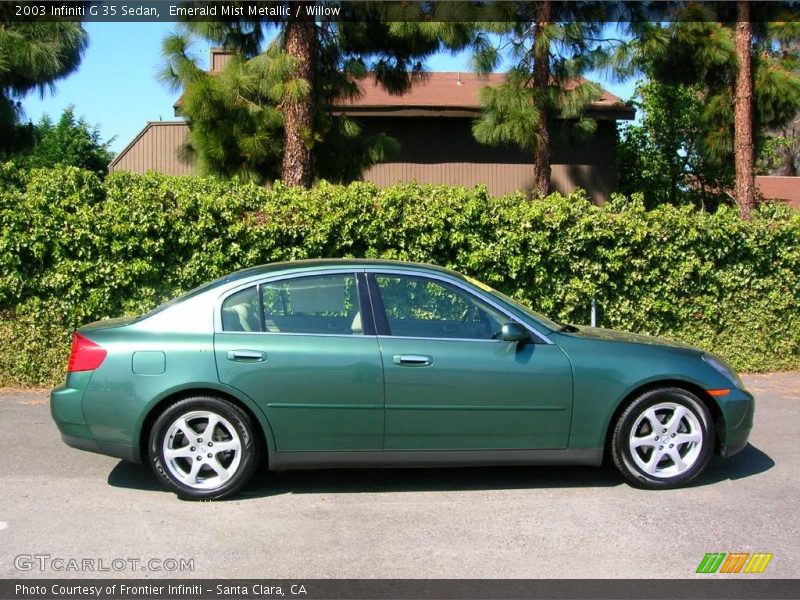 Emerald Mist Metallic / Willow 2003 Infiniti G 35 Sedan