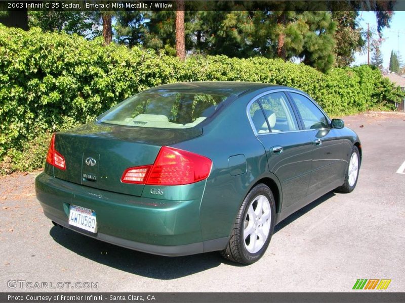 Emerald Mist Metallic / Willow 2003 Infiniti G 35 Sedan