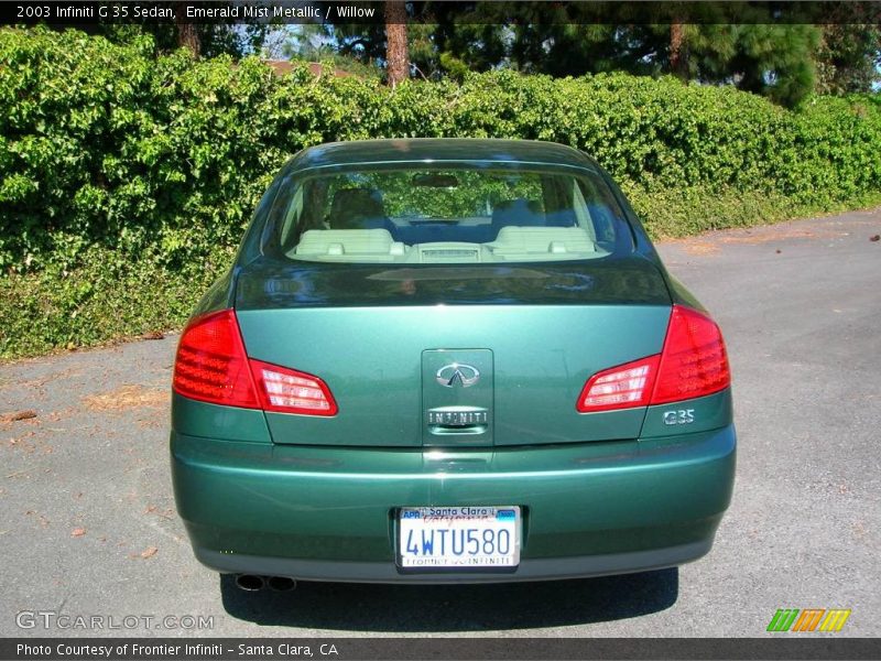 Emerald Mist Metallic / Willow 2003 Infiniti G 35 Sedan