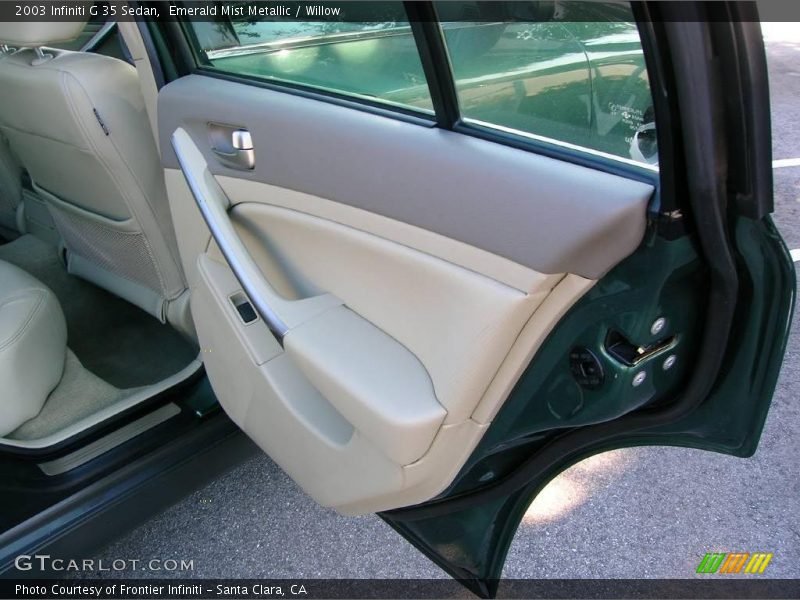 Emerald Mist Metallic / Willow 2003 Infiniti G 35 Sedan