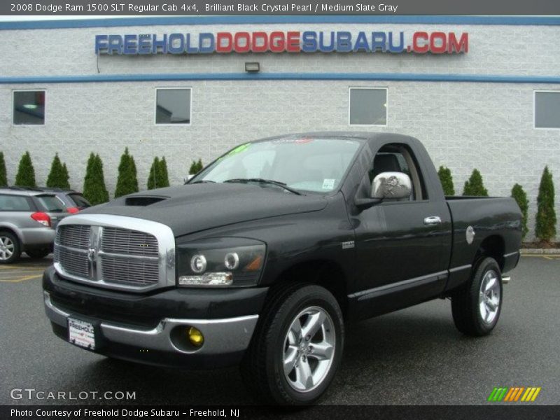 Brilliant Black Crystal Pearl / Medium Slate Gray 2008 Dodge Ram 1500 SLT Regular Cab 4x4