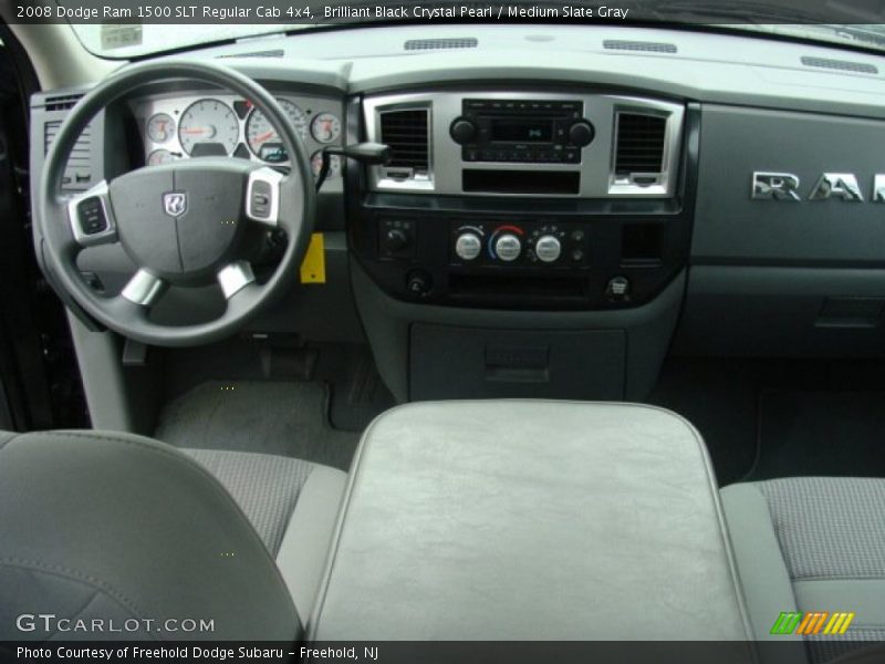 Brilliant Black Crystal Pearl / Medium Slate Gray 2008 Dodge Ram 1500 SLT Regular Cab 4x4