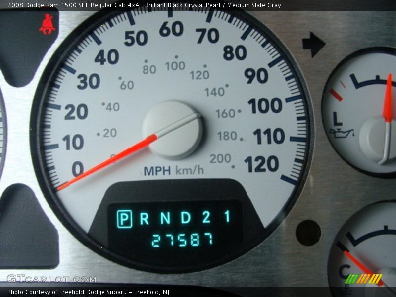 Brilliant Black Crystal Pearl / Medium Slate Gray 2008 Dodge Ram 1500 SLT Regular Cab 4x4