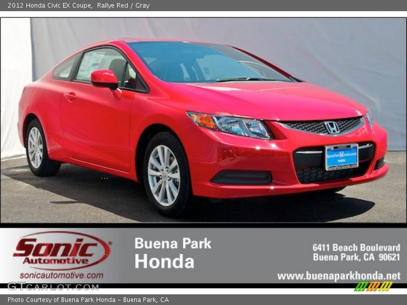 Rallye Red / Gray 2012 Honda Civic EX Coupe