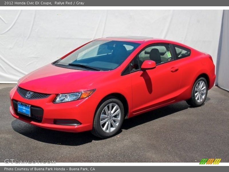 Rallye Red / Gray 2012 Honda Civic EX Coupe