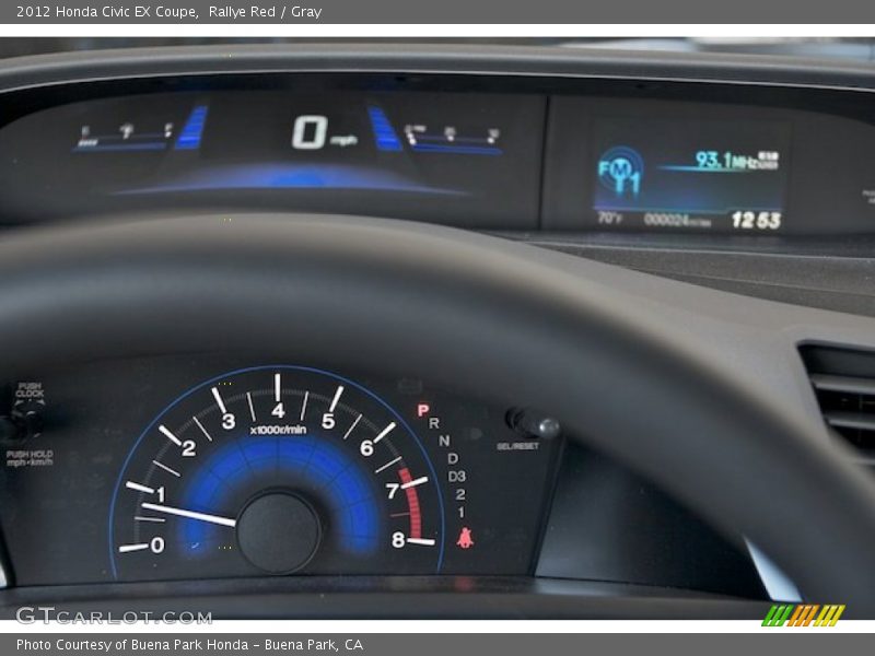 Rallye Red / Gray 2012 Honda Civic EX Coupe