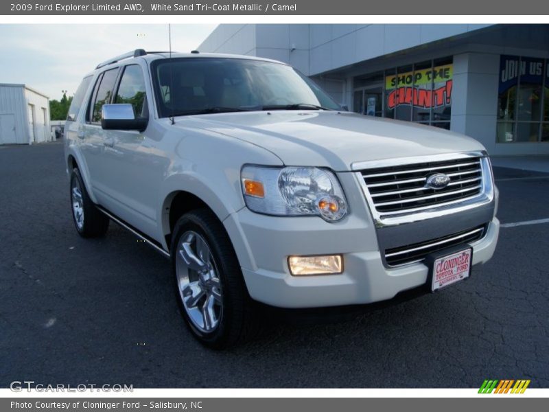 White Sand Tri-Coat Metallic / Camel 2009 Ford Explorer Limited AWD