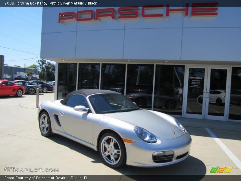 Arctic Silver Metallic / Black 2008 Porsche Boxster S